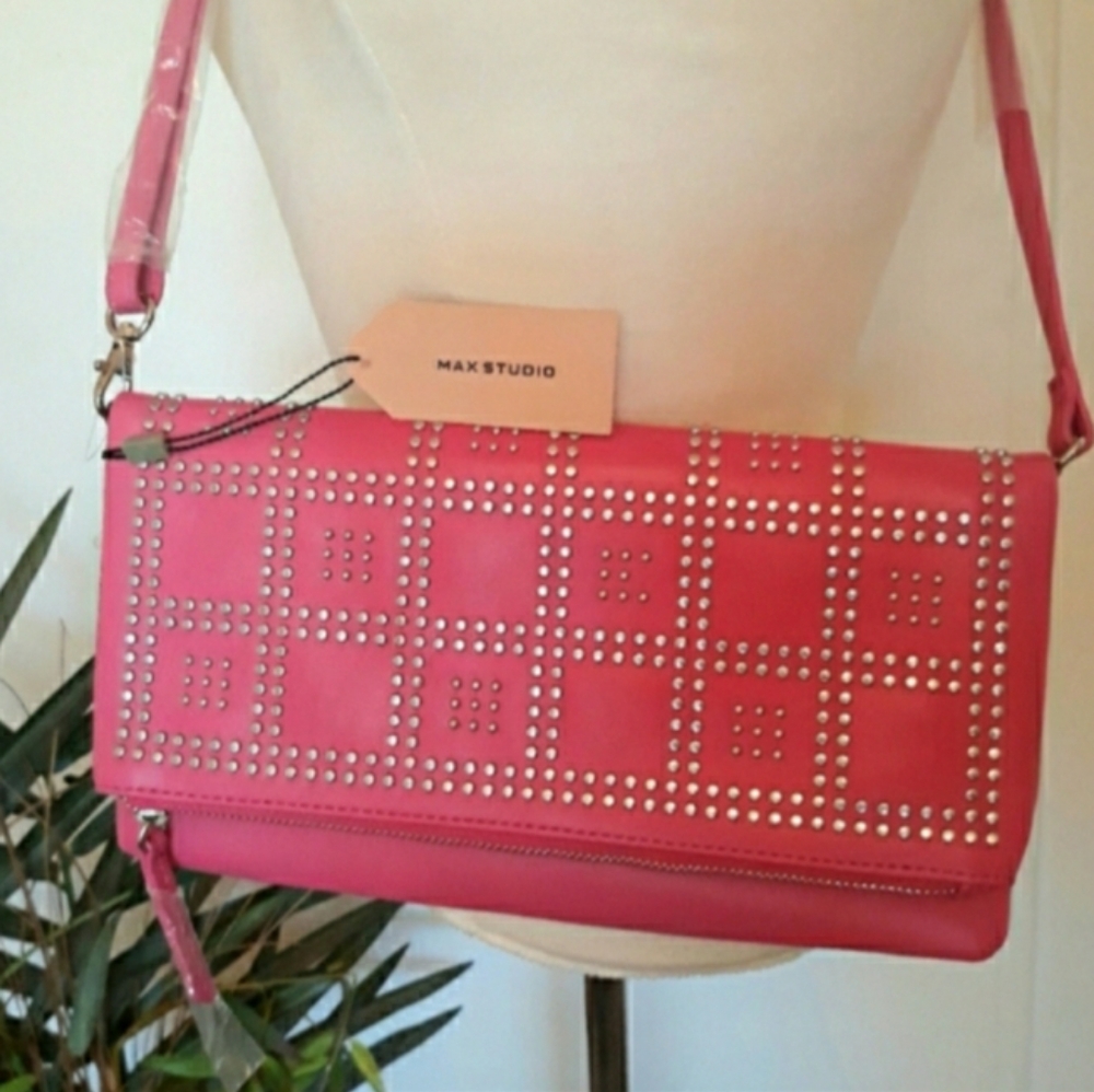 🥳HP🥳 Fushia Studded Crossbody Clutch